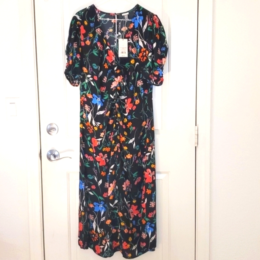 A New Day Floral Maxi Dress - Black with Multicolor Floral